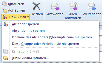 Wie man in Outlook 2010 E-Mails als Spam kennzeichnet