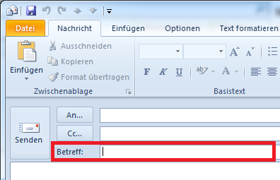 Wie man in Outlook die Betreffzeile einer E-Mail ändert